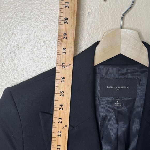 Banana Republic Captain Blazer Women's 8P Black Gold Buttons Double Breasted - Picture 10 of 12